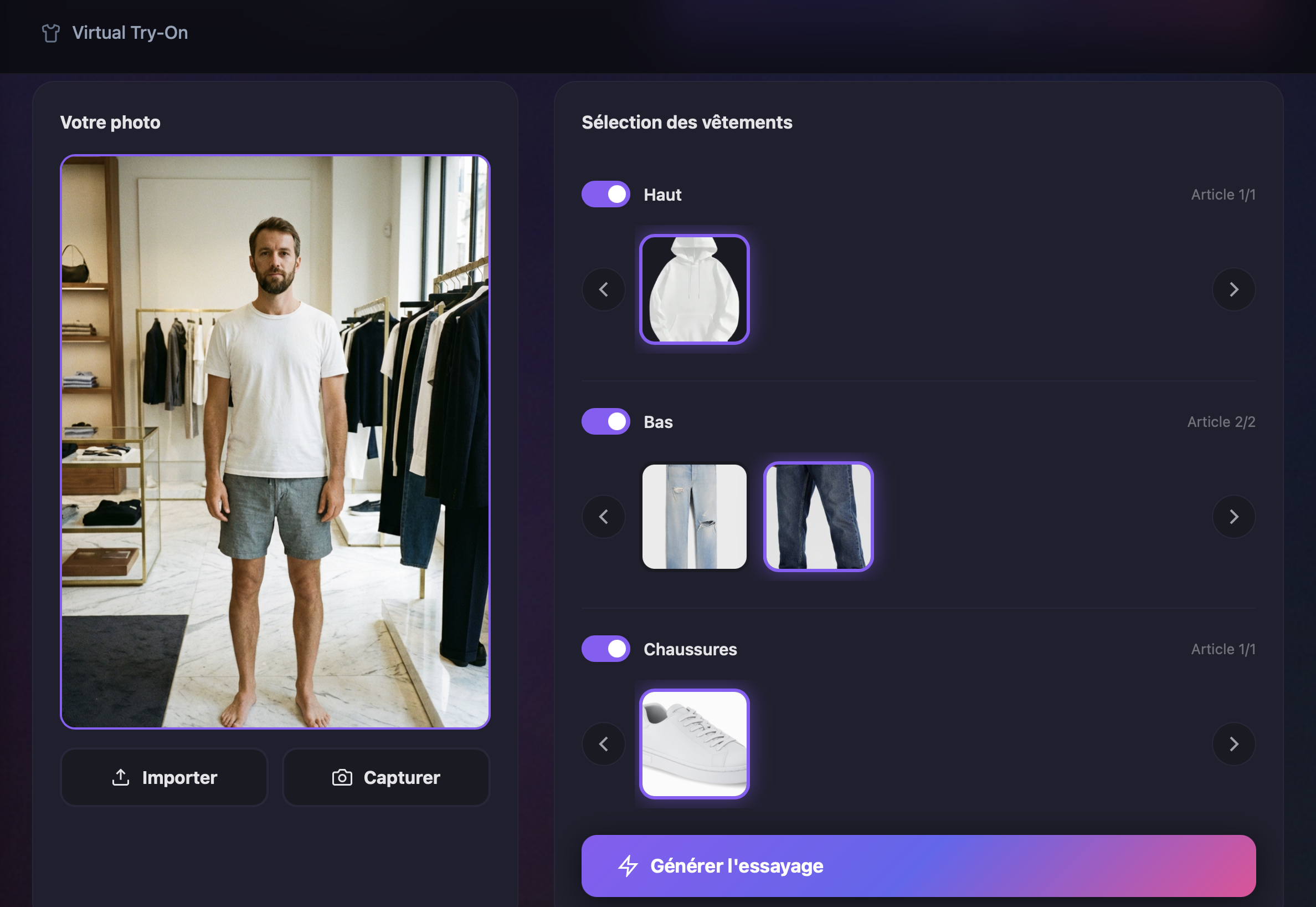 Essayage virtuel - Capture 1